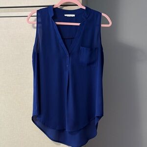 Lush Royal Blue Sleeveless Blouse No size noted please refer to measurements